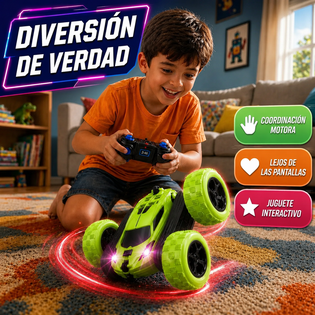 Coche teledirigido para niños con doble rotación